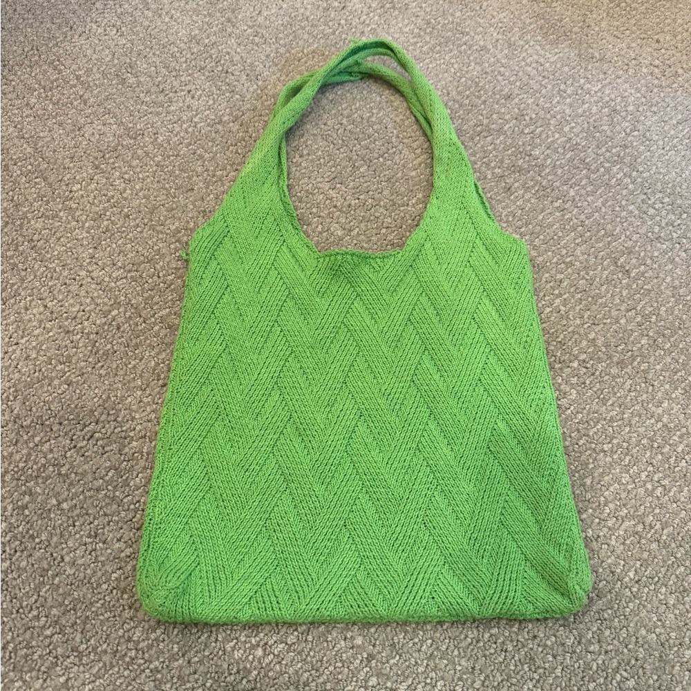Green Knit Women's Bag